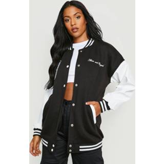 👉 Tall Varsity Bomberjack, Black