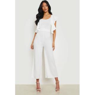 👉 Tall Statement Jumpsuit Met Ruches En Gekruiste Rug, Ivory