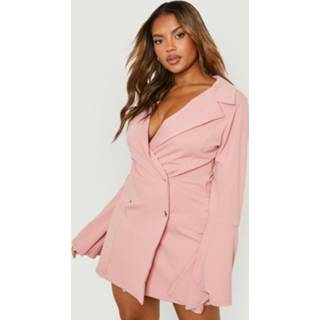 👉 Plus Blazer Romper Met Wijde Mouwen, Soft Pink