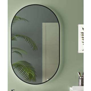 👉 Spiegel zwart ovaal rondom Muebles Ola met LED-verlichting 92x52cm 8421194866876