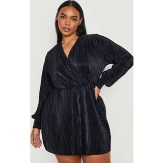 👉 Plus Plisse Wikkel Romper, Black