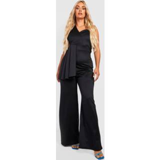 👉 Plus Gedrapeerde Jumpsuit, Black