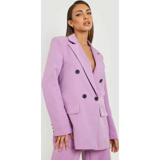 👉 Getailleerde Baggy Blazer Met Contrasterende Knopen, Bright Lilac