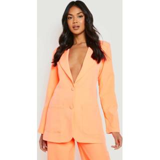 👉 Blazer neon-coral Getailleerde Neon Met Laag Decolleté,