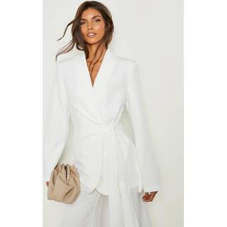 👉 Blazer ivoor Gedrapeerde Met Wijde Mouwen, Ivory 1446813320