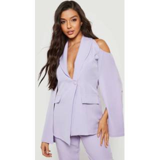 👉 Getailleerde Wikkel Blazer Met Open Schouders, Lilac