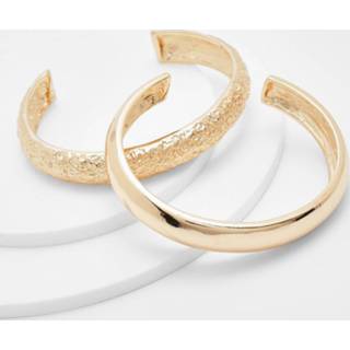 👉 Armbanden set goud One Size Met Textuur, Gold