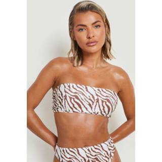 👉 Bikini cream Tijgerprint Bandeau Top,