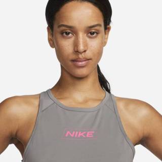 👉 Tanktop grijs XS vrouwen Nike Pro Dri-FIT Korte met graphic voor dames - 195871768606