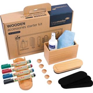 👉 Whiteboard stuks true blauw Legamaster WOODEN starterkit voor whiteboards, doos 8713797101646