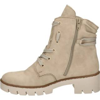 👉 Veterboots ecru vrouwen kunstleder Rieker 8720251570467 872025157041