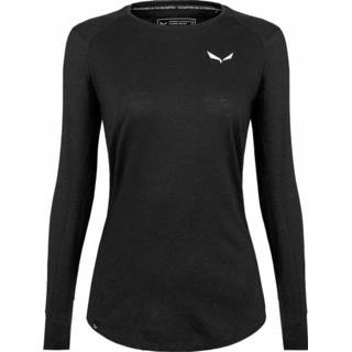 👉 Salewa - Women's Lavaredo Hemp L/S Tee - Sportshirt maat 36, zwart
