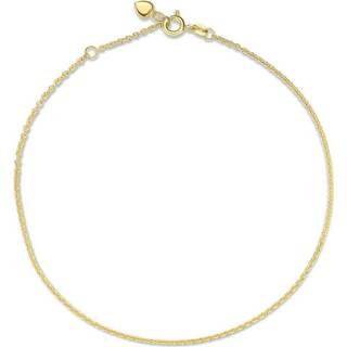 👉 Enkel band gouden active Massief Enkelbandje met Hartje 24 + 2 cm