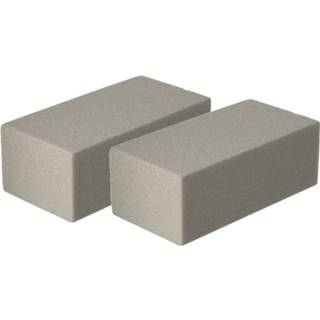 👉 Steekschuim grijs Voordeelset van 2x stuks bloemisten artikelen oase droog 20 x 7,5 10 cm