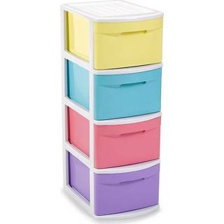 👉 Opberger kunststof ladeblok/ladekast 4-lades gekleurd 39 x 28,5 78 cm van