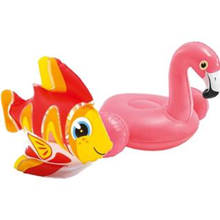 👉 Zwembad kinderen Intex kleine opblaas dieren setje flamingo/vis 25 cm