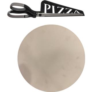 👉 Pizzasteen zwarte keramische voor de barbecue/oven 36 cm met pizzaschaar