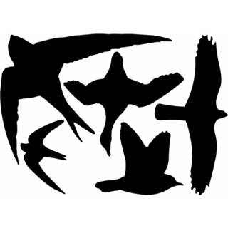 👉 Raamsticker zwart Vogels silouette raam stickers 33 x 23 cm set van 10x stuks