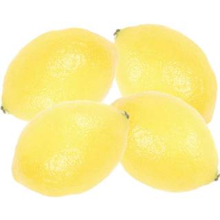 👉 Gele Set van 4x stuks nepfruit/Kunstfruit/deco fruit citroen 8 cm