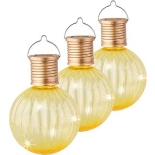 👉 Lampion Lumineo tuin/buiten 6x stuks Led lampje/lampion solar verlichting geel 11 x 8 cm