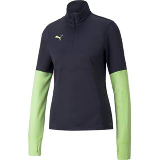 👉 Blauw groen l|m|s|xl|xs trainingtops vrouwen PUMA individualLIGA 1/4-Zip Trainingstrui Dames Donkerblauw Lichtgroen