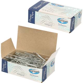 👉 Paperclip zilveren 400x stuks grote paperclips 50 mm