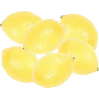 👉 Gele Set van 6x stuks nepfruit/Kunstfruit/deco fruit citroen 8 cm