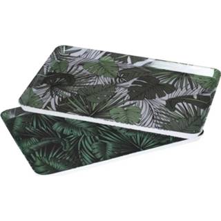 Dienblad Set 2x dienbladen/serveerbladen rechthoekig Jungle 30 x 22 cm