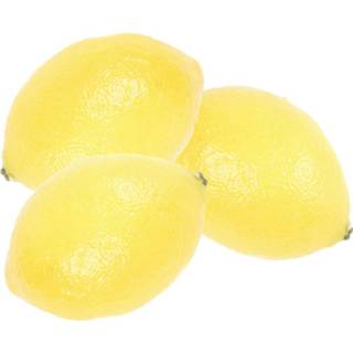 👉 Gele Set van 3x stuks nepfruit/Kunstfruit/deco fruit citroen 8 cm