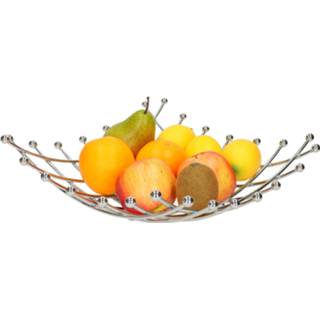 Fruitmand chroom Fruitmand/fruitschaal vierkant 32 x cm
