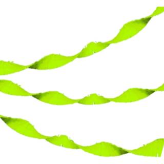 👉 Feestslinger groene 3x stuks neon thema 18 meter van crepe papier