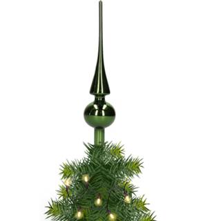 👉 Kerstboom glans Glazen piek/topper dennengroen 26 cm