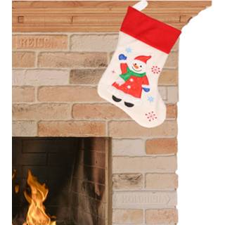 👉 Wit Kerstok met sneeuwpoppen print 48 cm
