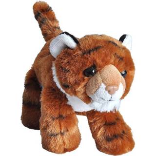 Pluche dier multi stof kinderen dieren knuffels Tijger van 18 cm