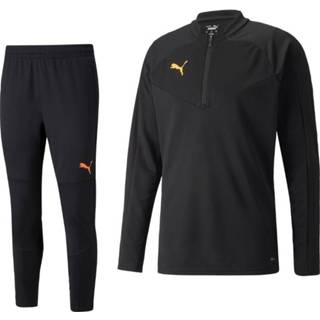 👉 Trainingspak zwart oranje trainingspakken PUMA individualFinal 1/4 Zip