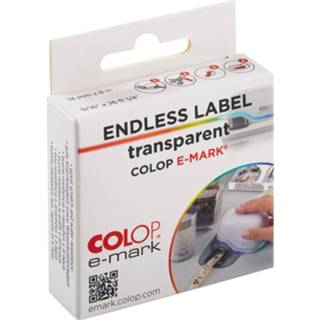 👉 Transparant stuks Colop doorlopende labelrol voor e-Mark, ft 14 mm x 8 m, 9004362000075