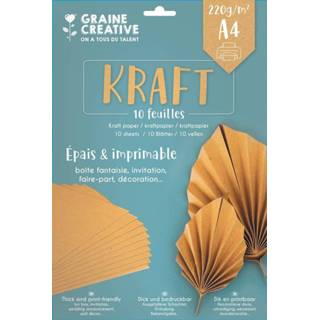 Kraftpapier stuks Kraftpapie Graine Créative pak van 10 vellen kraftpapier, ft A4 3532435182121