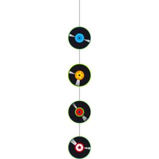 👉 Slinger multi plastic Seventies eighties disco thema hangende 1 meter