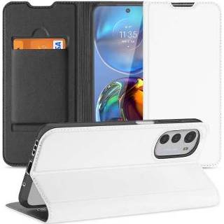 👉 Pashouder wit Hoesje Motorola Moto E32 | E32s Bookcase met en Standaard 8720632724977