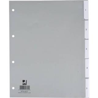 👉 Neutraal tabblad grijs true PP stuks neutrale tabbladen Q-Connect tabbladen, A4, PP, 5 tabs, 5705831018525