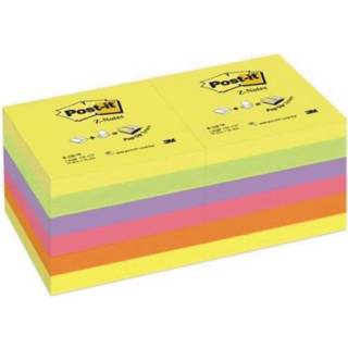 👉 Houten blok stuks true z-notes geel Post-it Z-notes, ft 76 x mm, 100 vel, pak van 12 blokken in geassorteerde kleuren 4046719117178