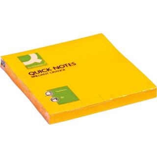 Oranje stuks gekleurde notes Q-CONNECT Quick Notes, ft 76 x mm, 80 vel, neonoranje 5706003105173