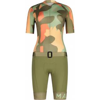 👉 Olijfgroen l vrouwen Maloja - Women's SimilaunM. Racebody Fietspak maat L, 4048852616587