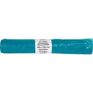 👉 Vuilniszak blauw stuks 22 micron, ft 90 x 110 cm, 140-150 liter, blauw, rol van 25 4001553710237