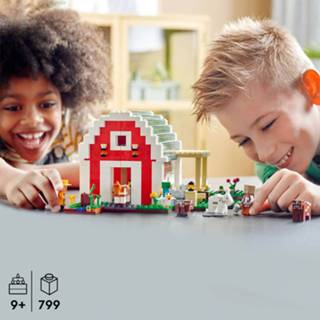 👉 Rood unisex LEGO Minecraft: The Red Barn Set with Toy Farm Animals (21187) 5702017156675