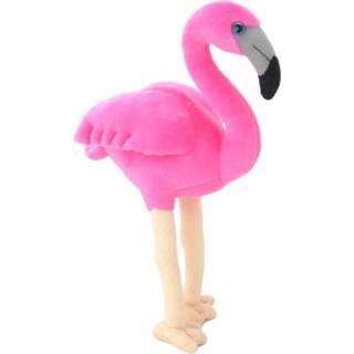 👉 Flamingo knuffel roze pluche kinderen dier 31 cm - Tropische vogels