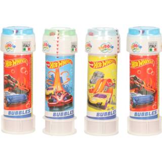 👉 Bellenblaas multi kunststof kinderen 50x Hot Wheels race autos flesjes met bal spelletje in dop 60 ml voor