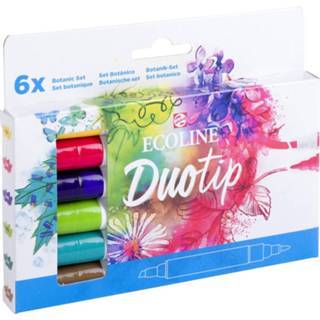 👉 Stuks active ecoline Duotip markers set - 6 botanisch 8712079470043