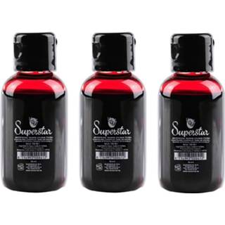 👉 Schmink rood kunststof volwassenen Set van 3x stuks flesje dun professioneel vloeibaar horror nepbloed 50 ml