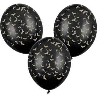 👉 Halloween ballon zwart kunststof Set van 18x stuks ballonnen met print 30 cm